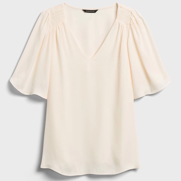 Banana Republic Satin Flutter-Sleeve Top - Picture 4 of 5